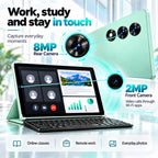 Android 17 Tablet with Keyboard, Gemini AI/SI, 8000mAh, Metal Green