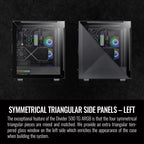Thermaltake Divider 500 TG Black Color ARGB ATX Mid Tower Tempered Glass Computer Case with 3 120mm 5V ARGB Front Fans + 1 120mm Standard Rear Fan + 2 Symmetrical Triangular Panels CA-1T4-00M1WN-01