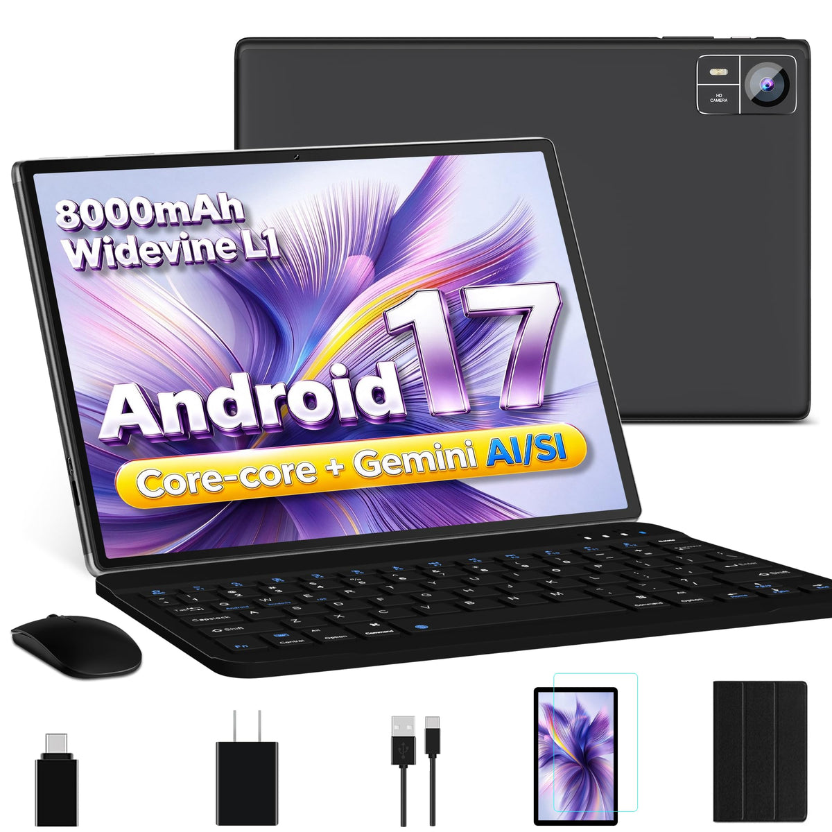Tablet, Android 17 Tablets 10 inch, Octa-Core, 8000mAh, Gemini AI+SI