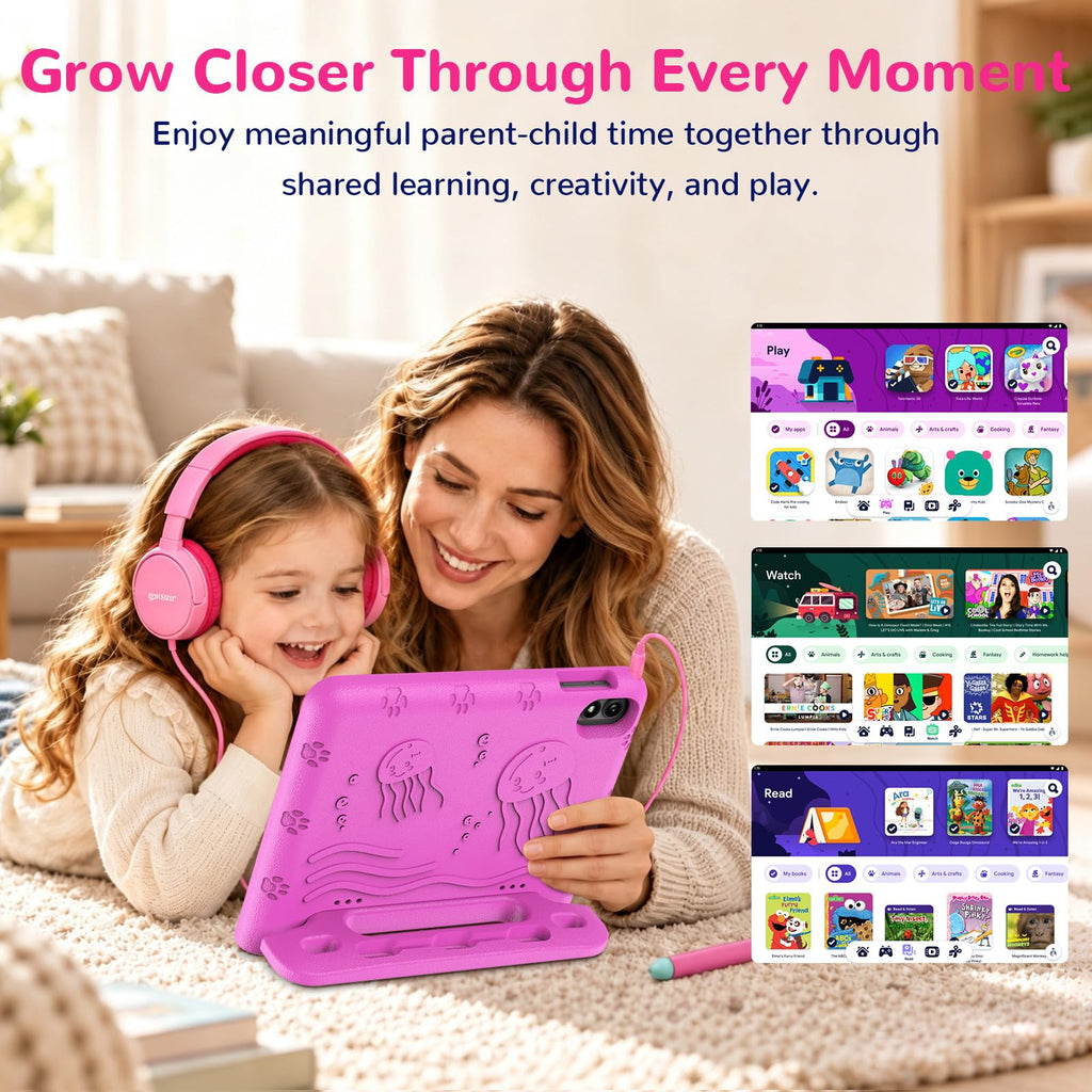 Kids Tablet 10.1" Android 16 Bundle: Keyboard, Mouse, Stylus, Headphones