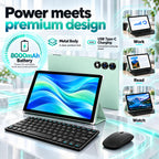 Android 17 Tablet with Keyboard, Gemini AI/SI, 8000mAh, Metal Green