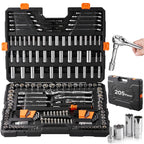 VEVOR Mechanics Tool Set, 308-Piece Mechanic Tool Kit, 1/4 in, 3/8 in, and 1/2 in Drive, SAE and Metric Socket Set, Wrenches, Screwdriver Bits, Accessories, and Storage Case, for Automotive Repair