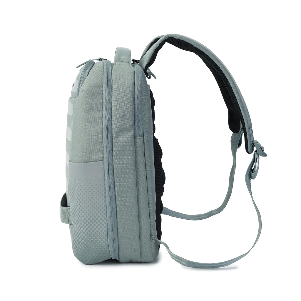 Hedgren HANDLE Laptop Backpack – Ergonomic RPET Travel Backpack with RFID Protection, Rain Cover, Laptop & Accessory Storage - 19 L (Grey-Green)
