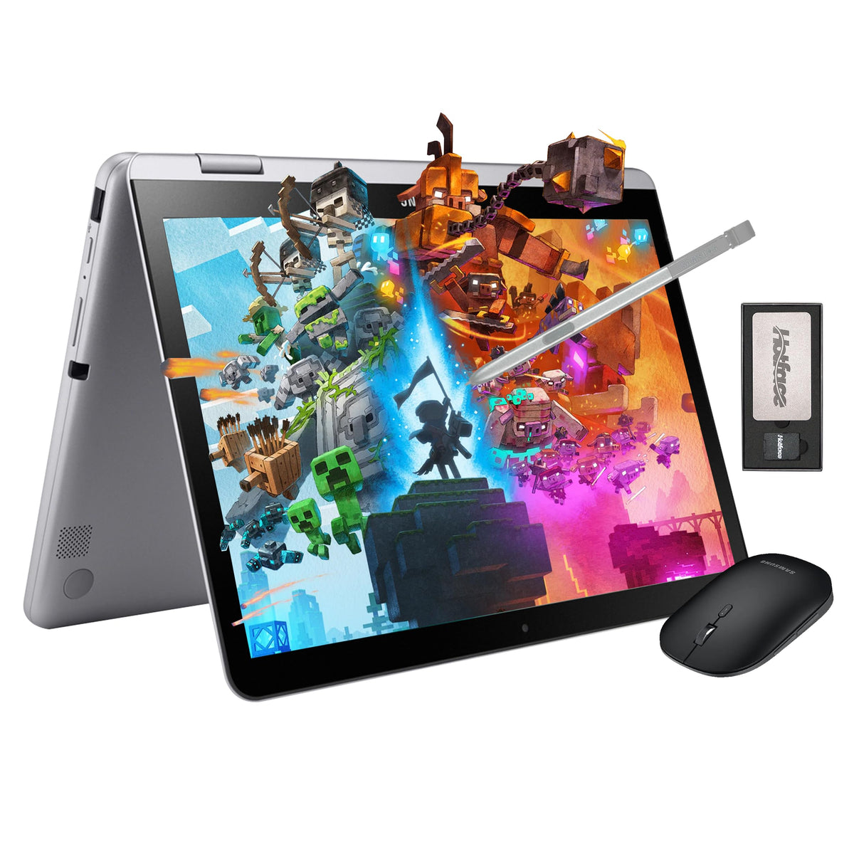 Samsung 12.2" FHD 2-in-1 Touchscreen Chromebook Plus Laptop for Business&Students, Intel Dual-Core, 4GB RAM, 224GB Storage(64GB eMMC+160GB Docking Station Set), Stylus Pen, Wireless Mouse, Silver