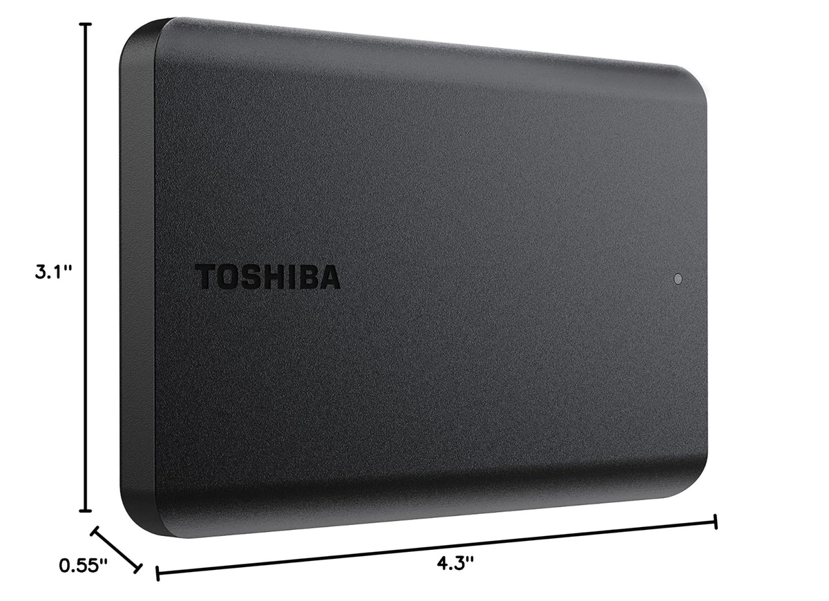 Toshiba Canvio Basics 2TB Portable External Hard Drive USB 3.0, Black - HDTB520XK3AA