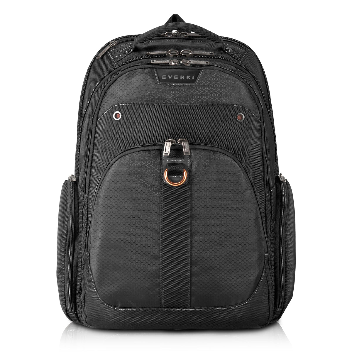 EVERKI Atlas Business Laptop Backpack (EKP121) with Orange Accessory Pouch - Men's Backpack with 13"-17.3" Compartment, 32L Capacity - Travel-Friendly Backpack & Accessory Pouch Bundle