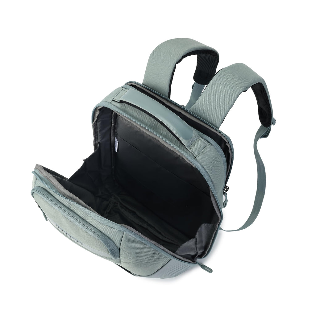 Hedgren HANDLE Laptop Backpack – Ergonomic RPET Travel Backpack with RFID Protection, Rain Cover, Laptop & Accessory Storage - 19 L (Grey-Green)