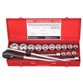 Genius Tools 17PC 3/4" Dr. Metric Hand Socket Set (CR-Mo) - GS-617M