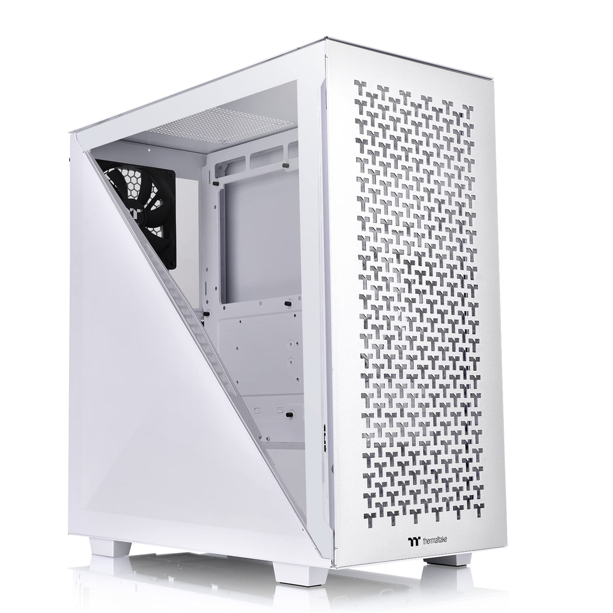 Thermaltake Divider 500 TG Black Color ARGB ATX Mid Tower Tempered Glass Computer Case with 3 120mm 5V ARGB Front Fans + 1 120mm Standard Rear Fan + 2 Symmetrical Triangular Panels CA-1T4-00M1WN-01