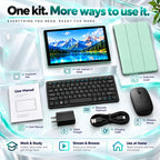 Android 17 Tablet with Keyboard, Gemini AI/SI, 8000mAh, Metal Green