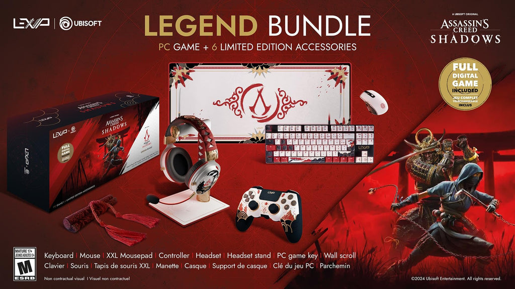 Lexip & Ubisoft Assassin's Creed Shadow Assassin Bundle: PC Game, Headset and Controller