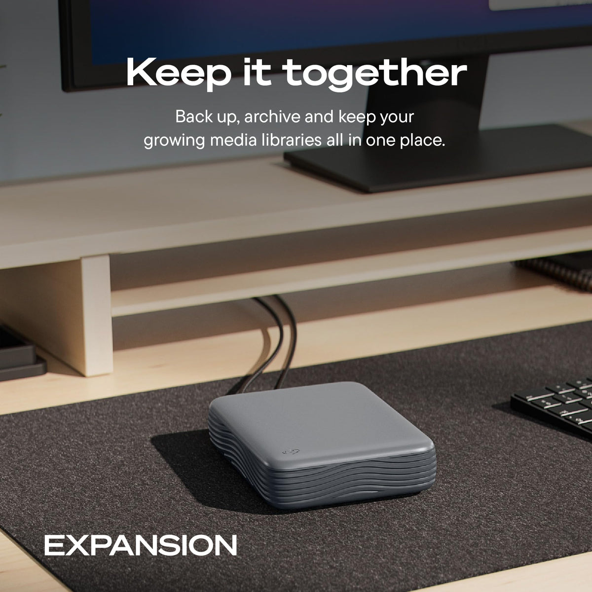 Seagate 8TB Expansion Desktop Hard Drive | MicroB to USB-C (STNP8000400)