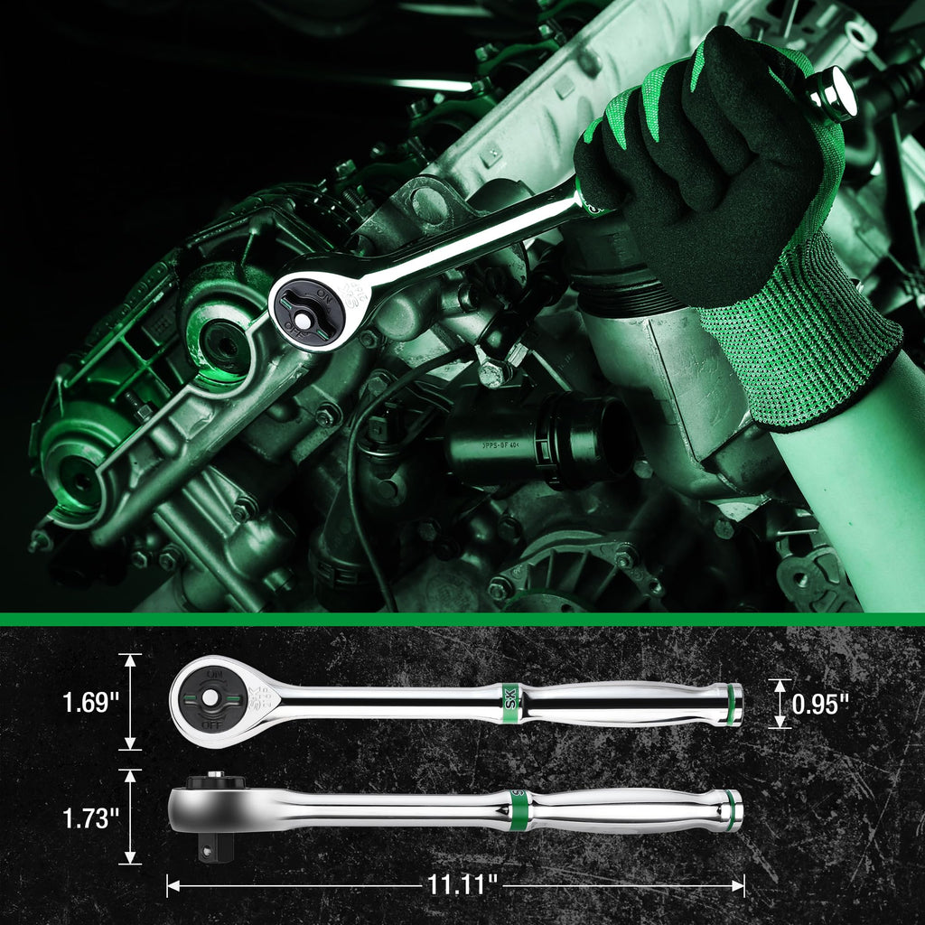 SK Tools USA 1/2" Drive, 49 Piece, 6 Point, Standard & Deep, SAE & Metric Chrome Socket Set | SK01456-216P