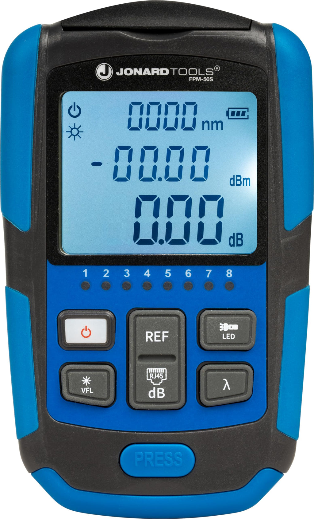 Jonard Tools FPM-55 High Precision Fiber Optic Power Meter with Data Storage (-50 to +26 dBm) and FC/SC/LC Adapters
