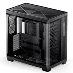 JONSBO TK-4 Black ATX PC Case,Separated Cabinet Mid Tower Computer Case,Bi-Bent Surround View Glass,Aluminum Alloy, Support Micro/ATX, SP Back-Connect(BTF) MB /460GPU/200PSU,Type-C Jack, Black