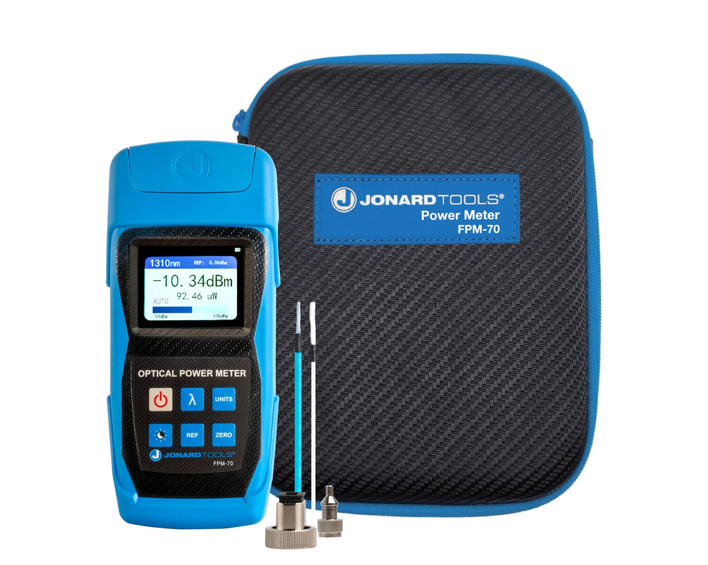Jonard Tools FPM-55 High Precision Fiber Optic Power Meter with Data Storage (-50 to +26 dBm) and FC/SC/LC Adapters