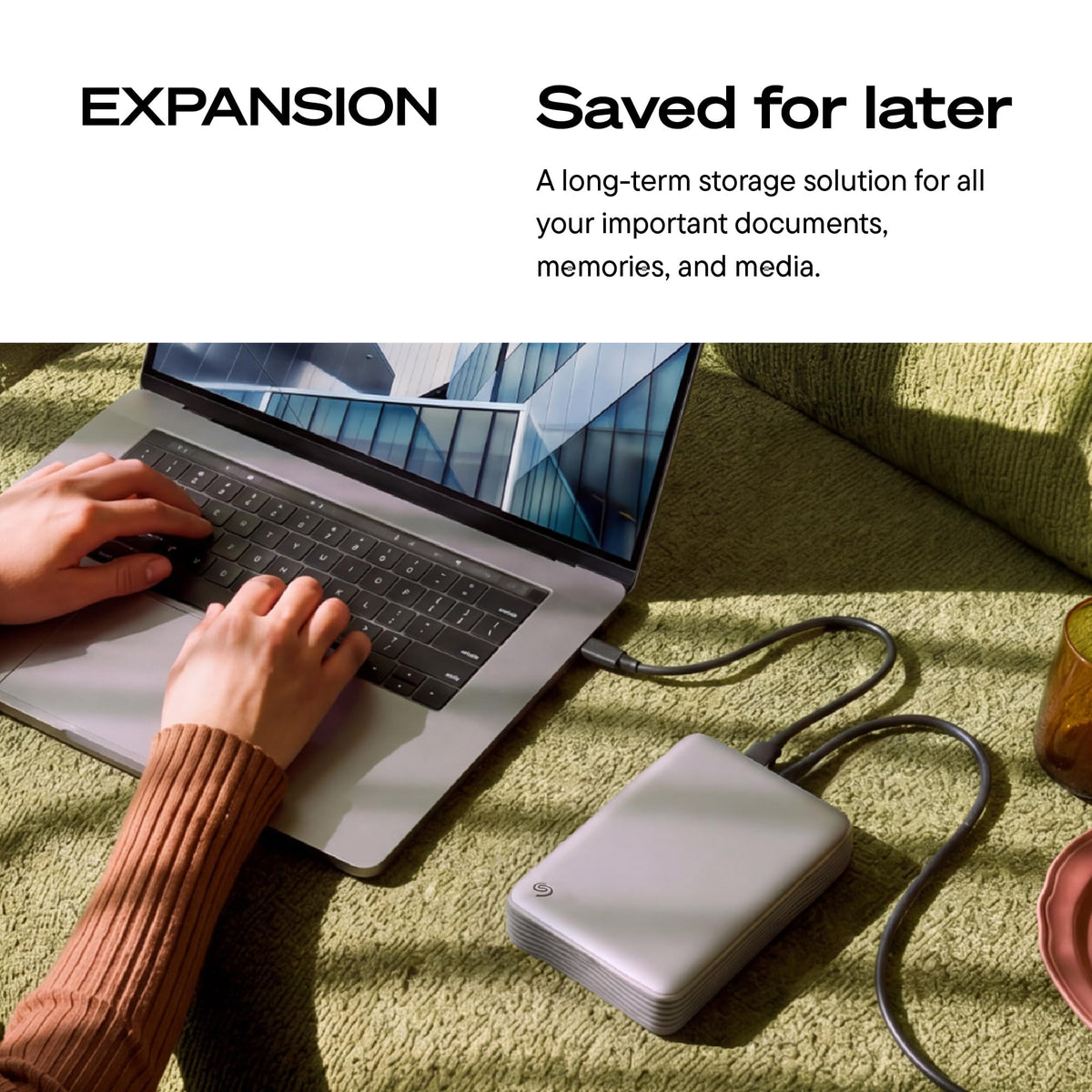 Seagate 8TB Expansion Desktop Hard Drive | MicroB to USB-C (STNP8000400)