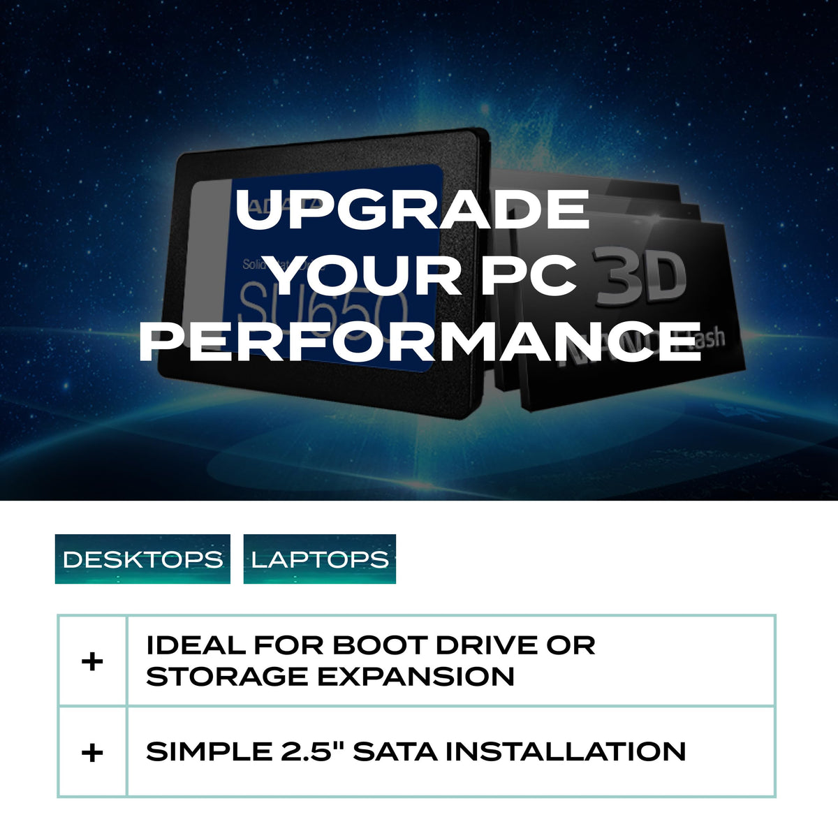 ADATA Ultimate SU650 Solid State Drive, 2TB, 2.5"