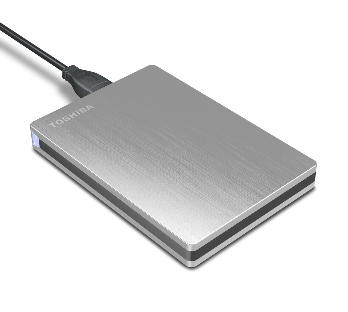 Toshiba Canvio Slim II 1TB Portable External Hard Drive, Silver (HDTD210XS3E1)