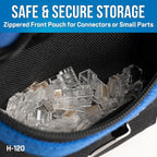 Jonard Tools TK-145 Network RJ45 Belt Pouch Tool Kit - 12-Pocket Tool Pouch, 6-in-1 Screwdriver, Scissors, Pliers, Crimper & Cable Stripper, RJ45 Pass-Through Connectors