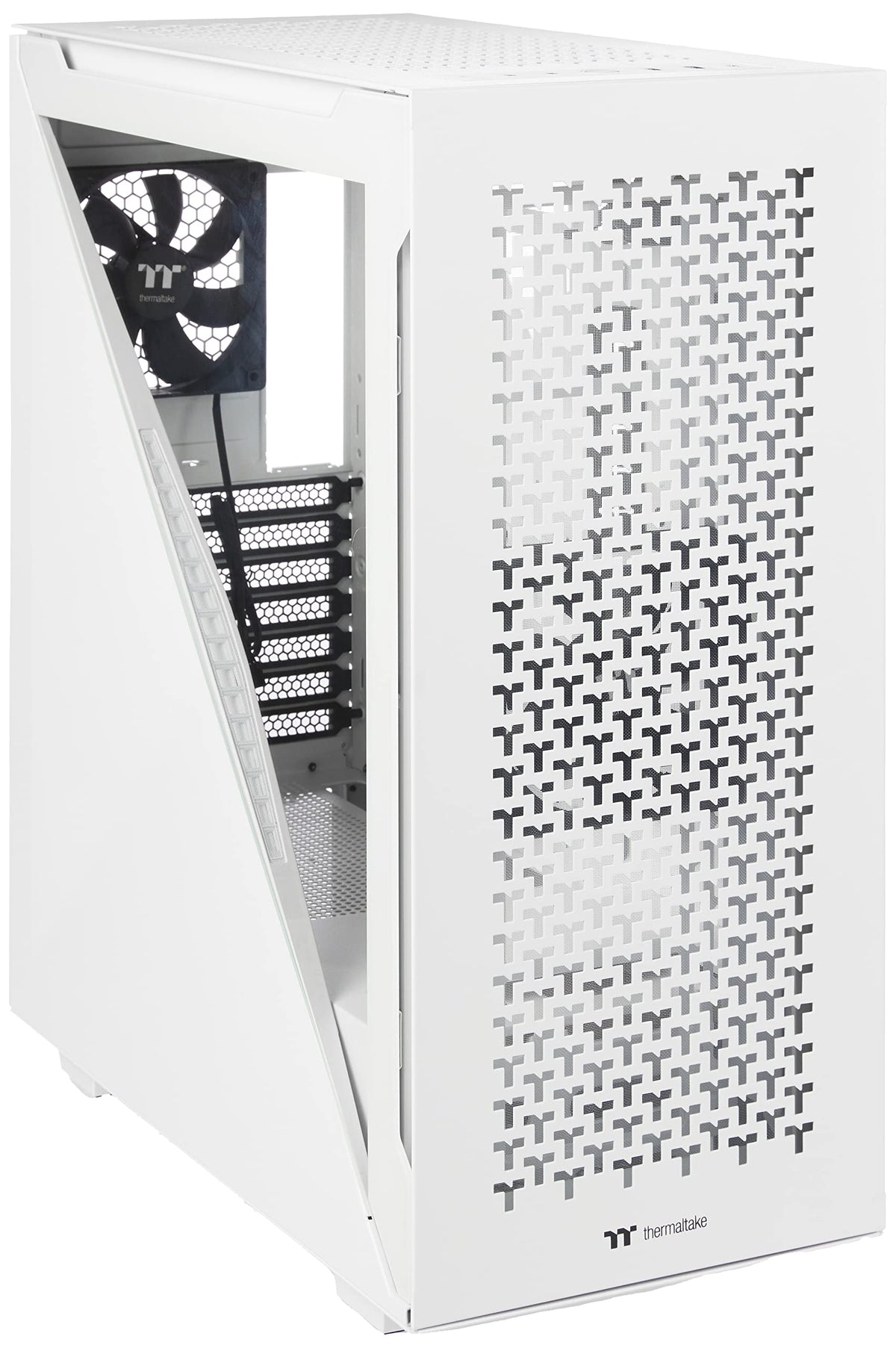 Thermaltake Divider 500 TG Black Color ARGB ATX Mid Tower Tempered Glass Computer Case with 3 120mm 5V ARGB Front Fans + 1 120mm Standard Rear Fan + 2 Symmetrical Triangular Panels CA-1T4-00M1WN-01