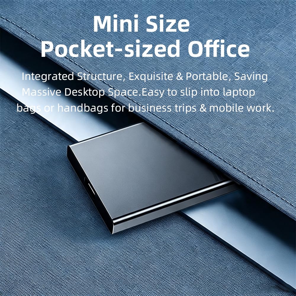 1TB Portable SSD Black, Up to 550MB/s USB-C USB3.2 Gen2 External SSD for iPhone 15/16/PS4/PS5/Android Phone/Tablet/Windows/Mac