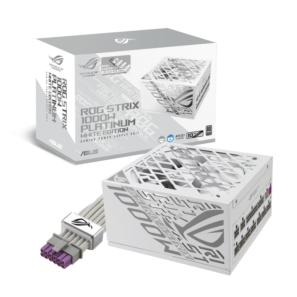 ASUS ROG Strix 1000W Platinum (Fully Modular Power Supply, 80 Plus Platinum Certified, ATX 3.1, Cybenetics Lambda A+, GaN MOSFET, GPU-First Intelligent Voltage Stabilizer, 10-Year Warranty)