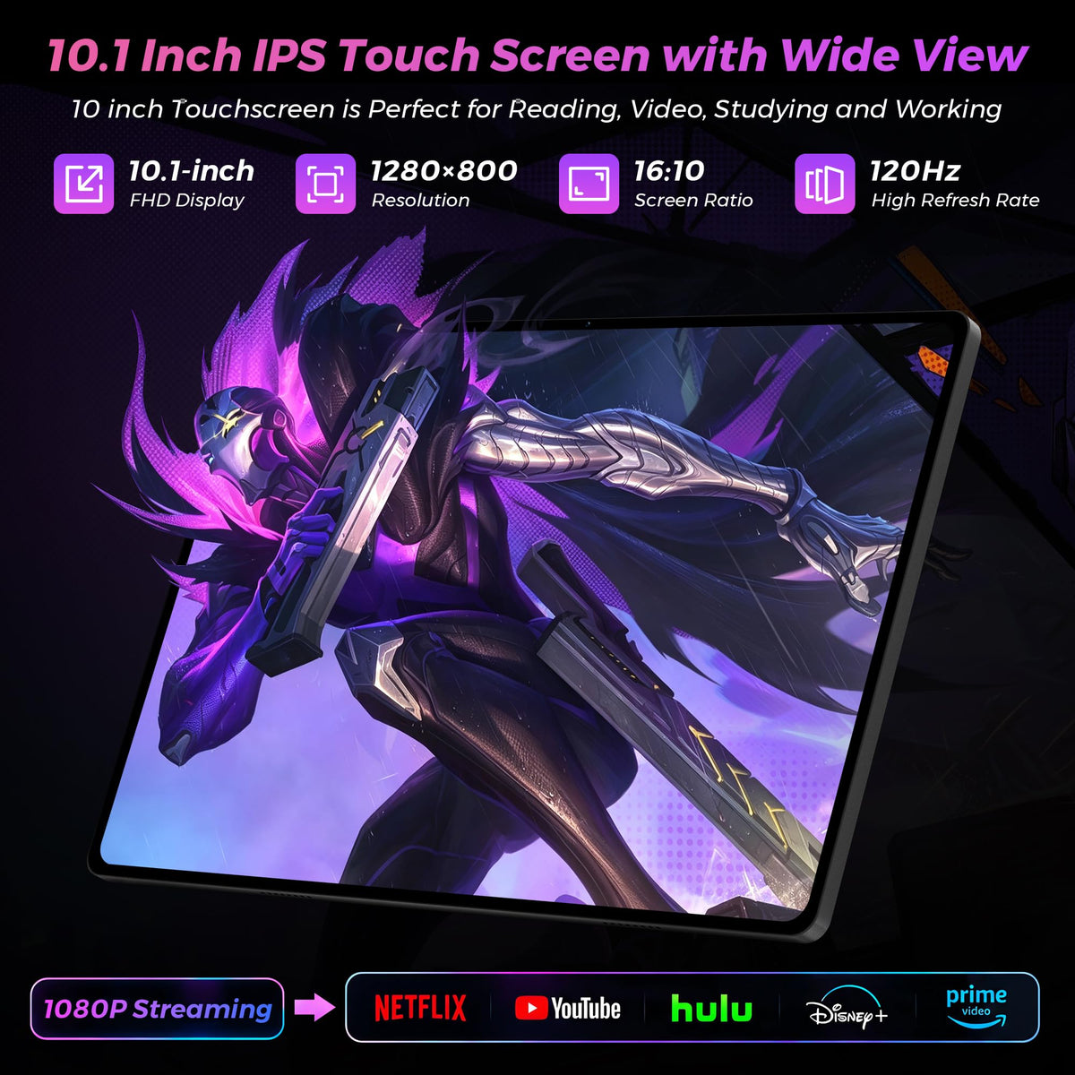 Android 16 Tablet,10.1-Inch Electronics Tablet,32GB RAM 512GB ROM