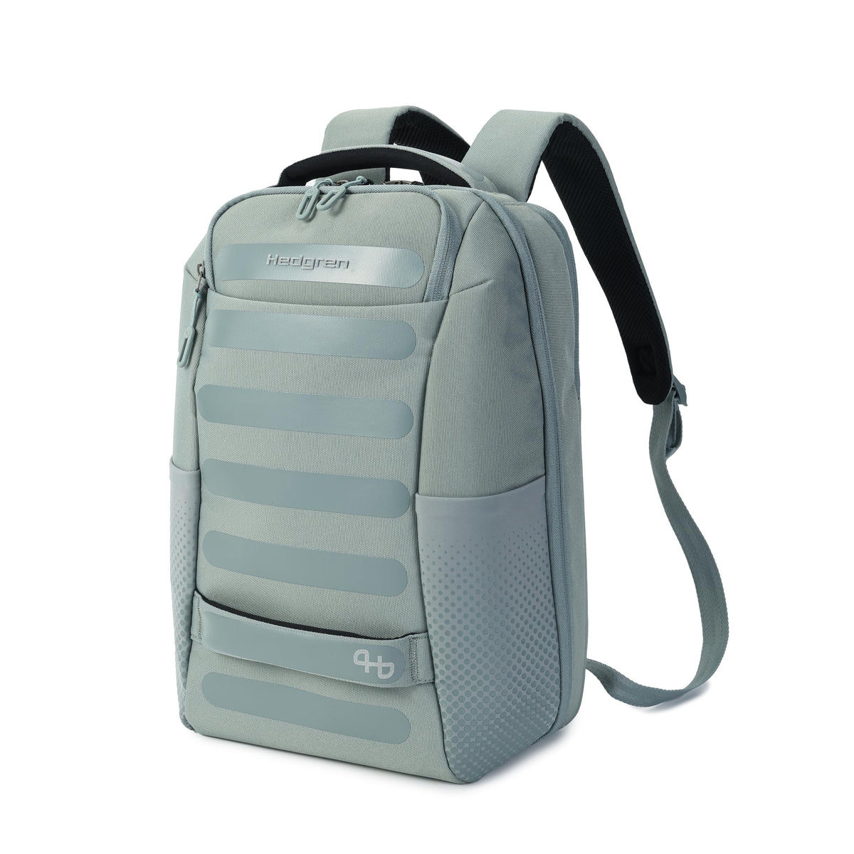 Hedgren HANDLE Laptop Backpack – Ergonomic RPET Travel Backpack with RFID Protection, Rain Cover, Laptop & Accessory Storage - 19 L (Grey-Green)