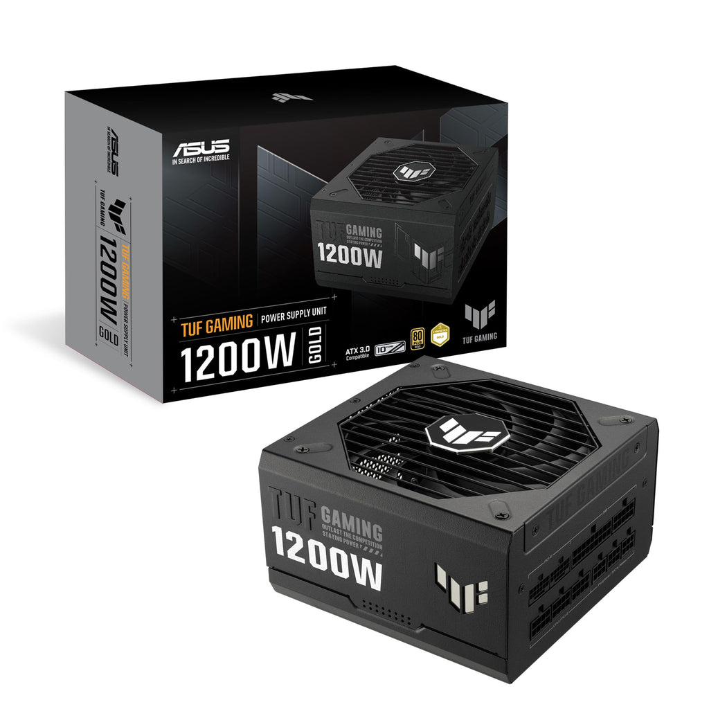 ASUS TUF Gaming 1200W Gold (1200 Watt, ATX 3.1 Compatible Fully Modular Power Supply, 80+ Certified, Military-Grade Components, Dual Ball Bearing, Axial-tech Fan, PCB Coating, 10 Year Warranty)