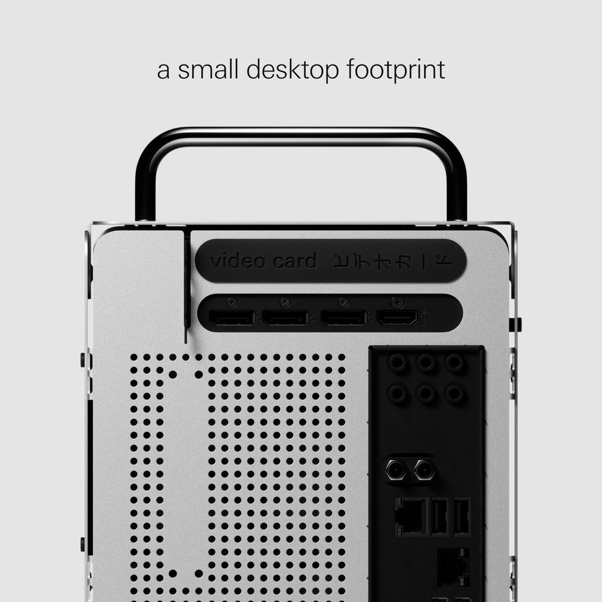 teenage engineering Computer-1 mini-ITX PC Computer case Chassis with Powder Coated Aluminum, Chrome Metal Handles, and Dual-Slot GPU, Small Form Factor, Compatible with SFX Power Supply (Aluminum)