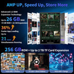 2026 Android 15 Tablet, 10 inch Tablet with Keyboard, 26GB+256GB+2TB Expand
