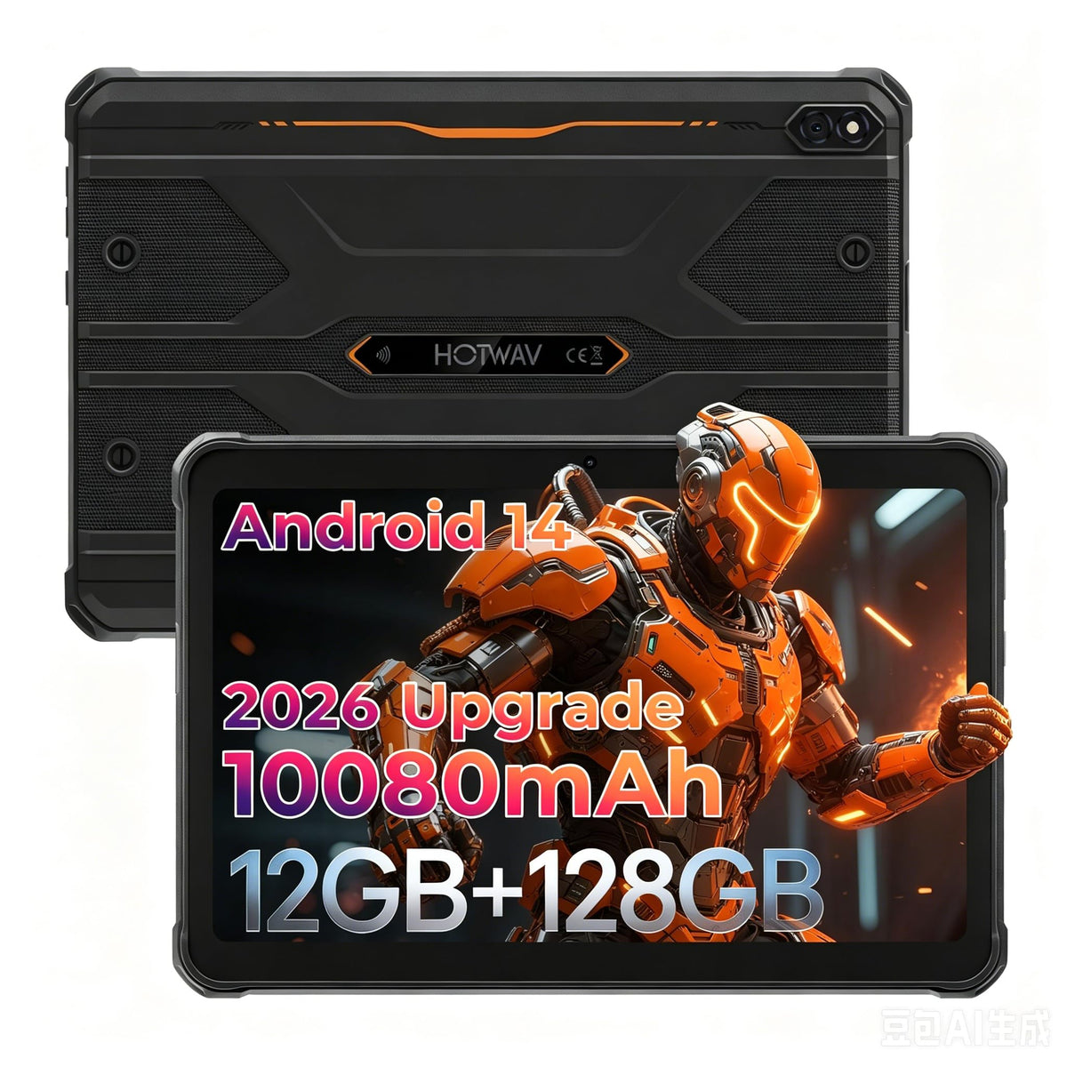 HOTWAV R8 Rugged Tablet Android 14, 10.1" Incell HD+ 4G Waterproof Tablet