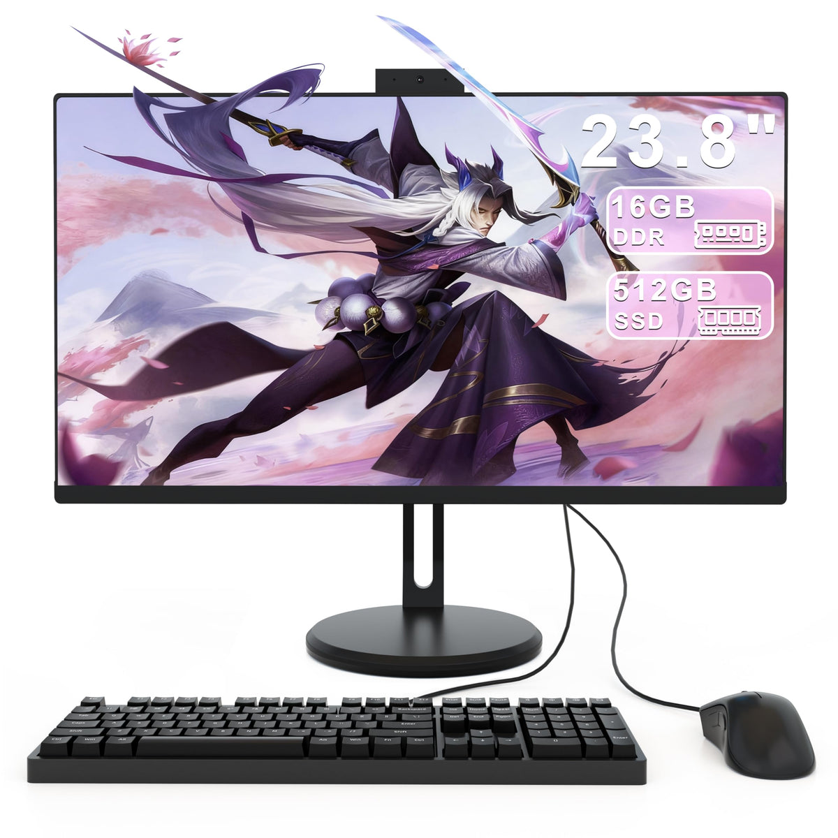 23.8'' All-in-one Desktop Computer,Core i5,16GB RAM,512GB SSD,FHD IPS,Win11