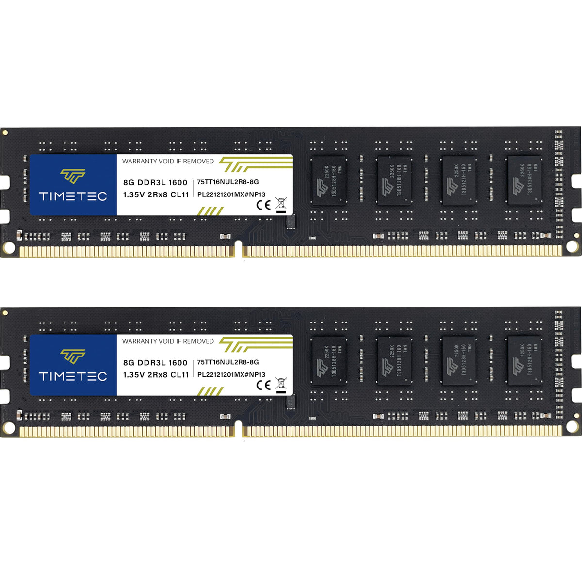 Timetec 80GB KIT(10x8GB) DDR3 1600MHz (DDR3-1600) PC3-12800 (PC3-12800U) Non-ECC Unbuffered 1.5V CL11 2Rx8 Dual Rank 240 Pin UDIMM Desktop PC Computer Memory RAM(SDRAM) Module Upgrade