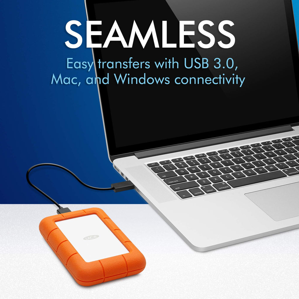LaCie Rugged Mini 5TB, Draagbare Externe Harde Schijf, 2.5", voor PC and Mac, Schok- en valbestendig, Data Rescue Service (B07WW1RJ9R)