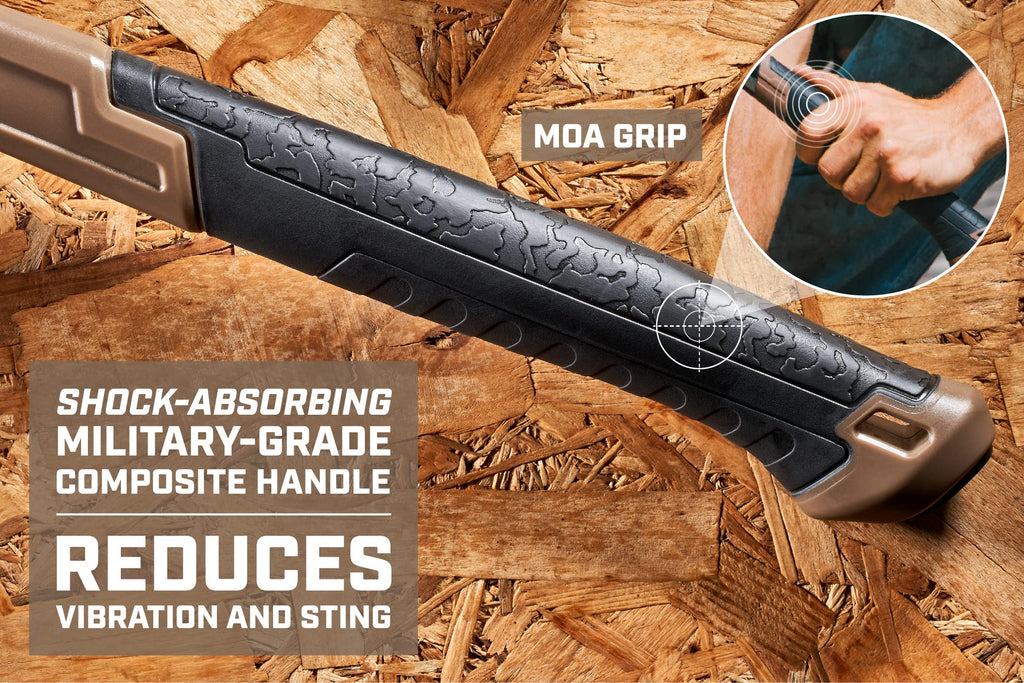 Spec Ops Tools, Fiberglass Hammer, 16 Inch, Soft Mallet Cap, Shock-Absorbing Grip, 3% Donated to Veterans, 20 Oz (Pack of 12)