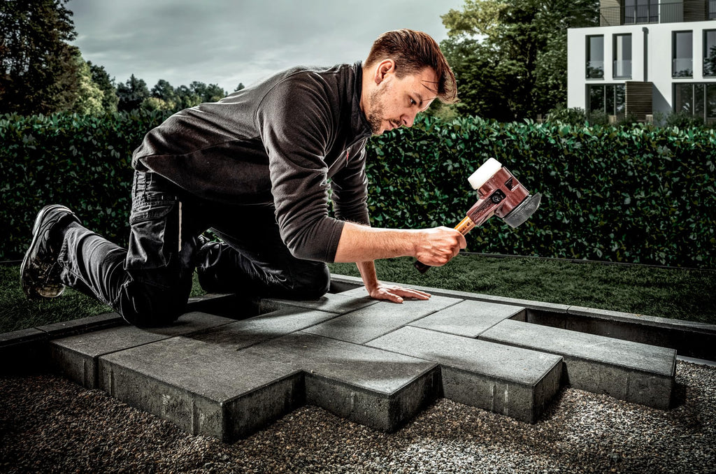 Halder Simplex Soft-Face Mallet 3027.282 – Medium-Hard "Stand-Up" Rubber Insert, Superplastic Insert, Cast Iron Housing, Extra Short Varnished Wooden Handle, 80mm, 6 lbs.