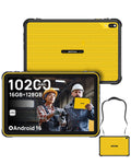 Ulefone Rugking Pad 2 Pro 4G Rugged Tablet(Built-in eSIM), Android 16, 16GB+128GB Octa Core, 10.1" Corning Display, 48MP Rear Camera, 10200mAh, Dock Charging, IP68/69K, NFC, Widevine L1 (Black)