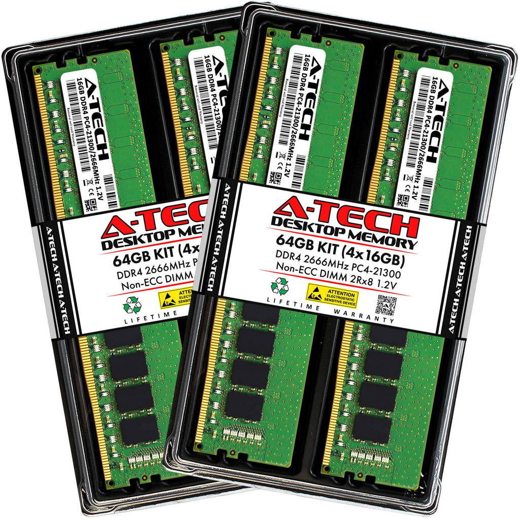 A-Tech 32GB Kit (4x8GB) RAM for Dell OptiPlex XE3, 7070, 7060, 5070, 5060 (Tower/SFF) | DDR4 2666 MHz DIMM PC4-21300 UDIMM Memory Upgrade