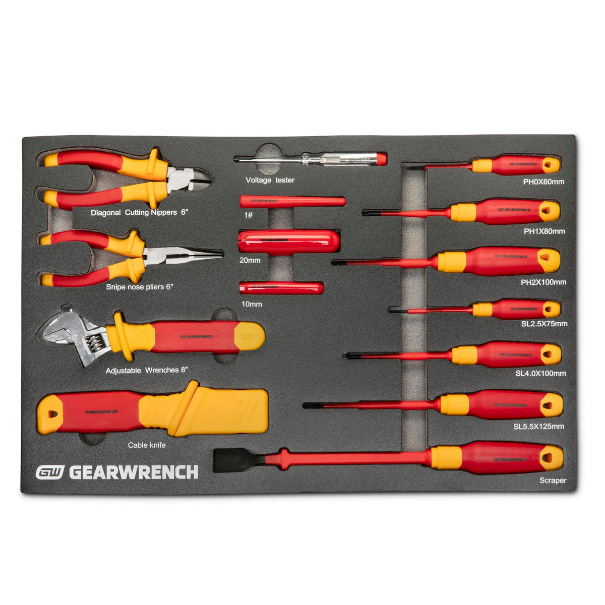GEARWRENCH 72 Piece 1/4" and 3/8" Drive VDE Insulated Tool Set | GWVDE72