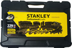 STANLEY Professional Grade Black Chrome New Mechanics Tool Set (Socket Set-229 Pieces)