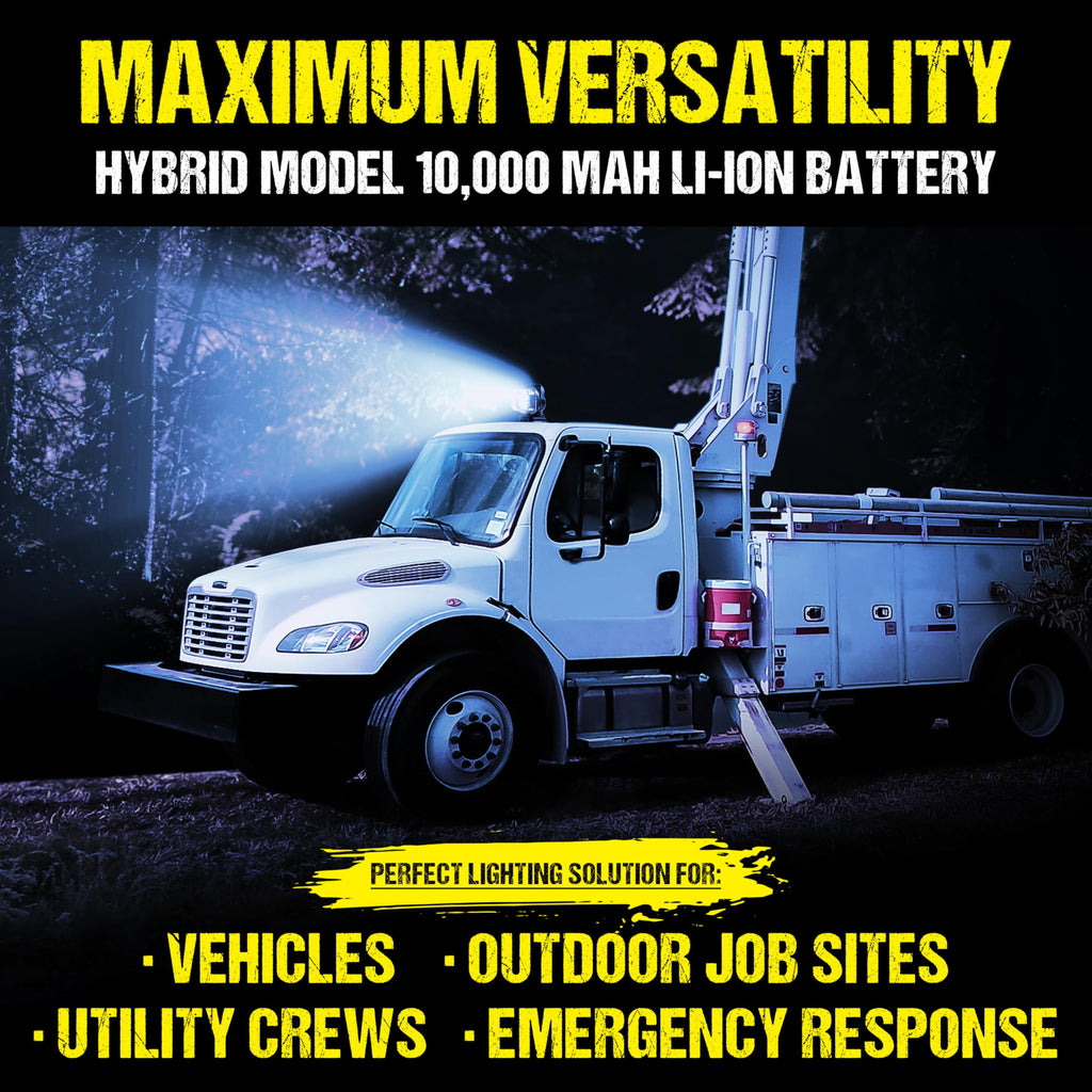 Jonard Tools SOL-T1 Solis LED Utility Truck Light, 4800 Lumens, Remote-Controlled 360° Rotation, Rechargeable 10,000 mAh Battery, Magnetic Base, IP65 Water-Resistant, Portable Work Light