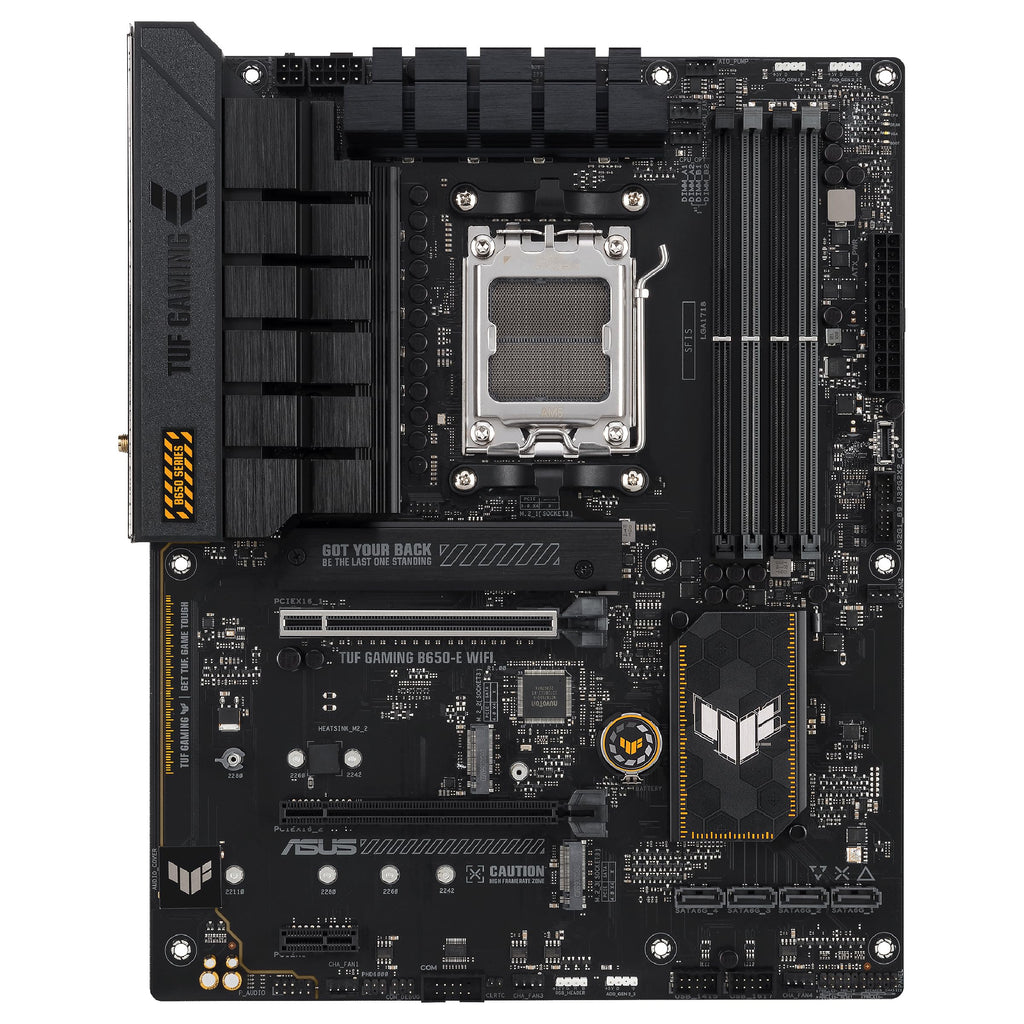 ASUS TUF Gaming B650-E WIFI AMD B650 AM5 DDR5 8000 DP HDMI 3x M2 USB3.2 WiFi 6E + BT AURA RGB 2.5Gbit LAN ATX Motherboard with ASUS TUF Protection, Q-Design, Armoury Crate