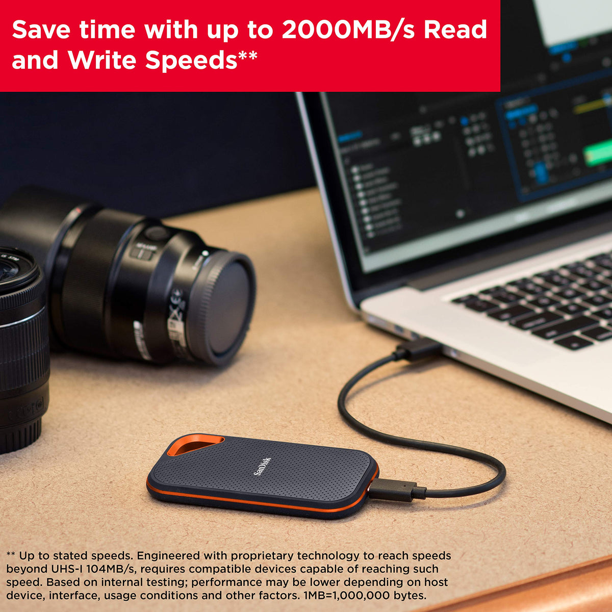 SANDISK 4TB Extreme PRO Portable SSD, Up to 2000MB/s Read Speeds-Old Model