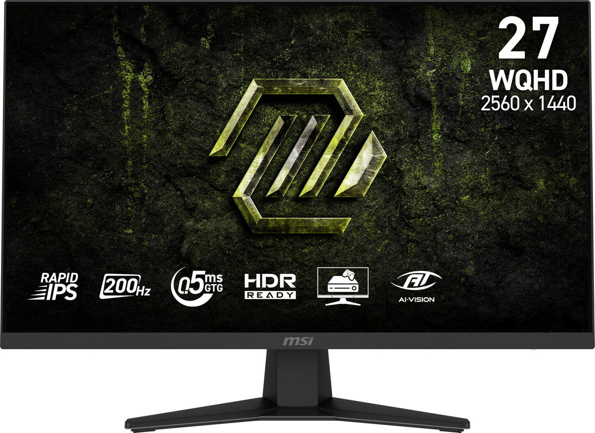 msi MAG 274QF E20 27-inch 2560 x 1440 (WQHD) Gaming Monitor, 200Hz, AMD FreeSync Premium, NVIDIA G-SYNC Compatible, HDR Ready, HDMI, VGA Port, VESA, Tilt, 0.5ms, Black