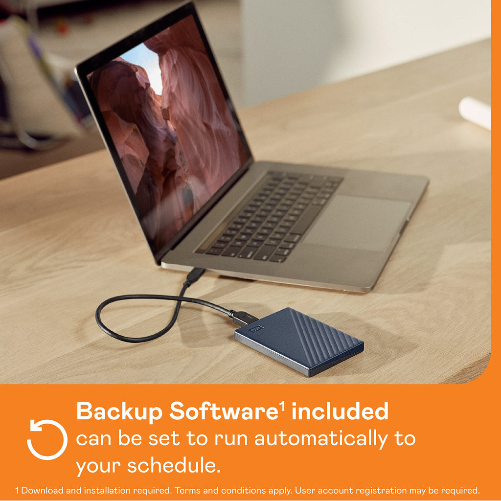 WD 5TB My Passport for Mac, Navy, Portable External Hard Drive with backup software and password protection, USB 3.1/USB 3.0 compatible - WDBA2F0050BBL-WESN