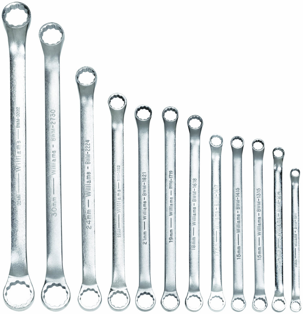 Williams WS-7707 7-Piece Double Head 10-Degree Offset Box End Wrench Set