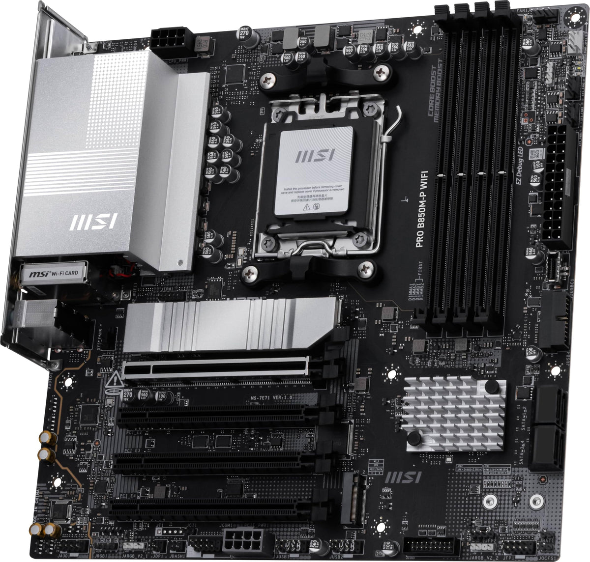 MSI PRO B850M-P WIFI Motherboard,ATX-Supports AMD Ryzen 9000-7000 Processors,AM5-DDR5 Memory Boost (8200+ MT/s OC),PCIe 5.0 x16&4.0x16,M.2 Gen5,Wi-Fi 7,5G LAN+HIGH-SPEED DDR5 RAM 16GB (1x 16GB) Bundle