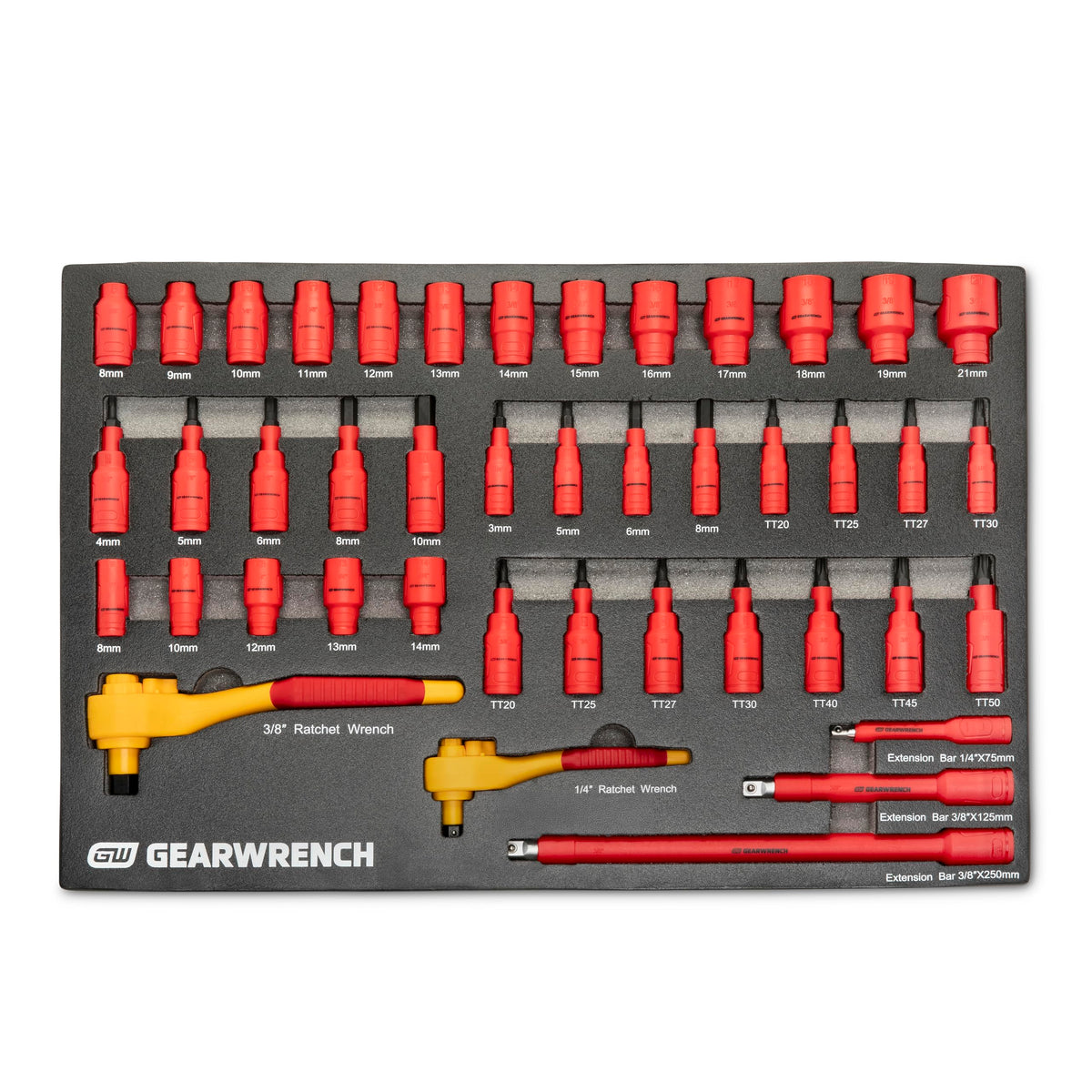 GEARWRENCH 72 Piece 1/4" and 3/8" Drive VDE Insulated Tool Set | GWVDE72